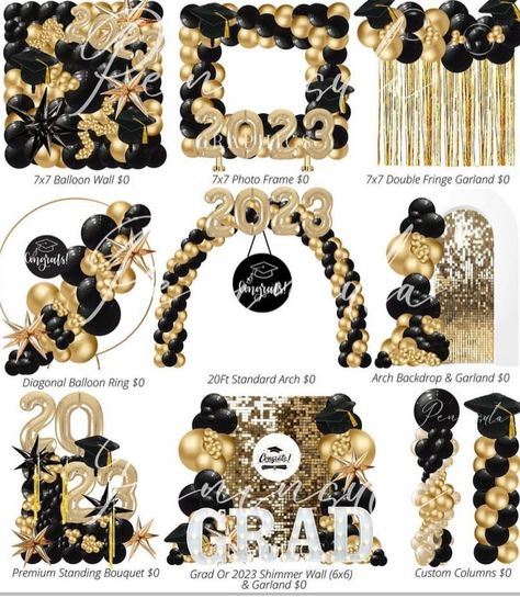 Party Balloons Diy, Black And Gold Balloons, Birthday Shots, Graduation Party Planning, Prom Decor, Diy Balloon Decorations, Christmas Decor Inspiration, Birthday Balloon Decorations, Balloon Sculptures