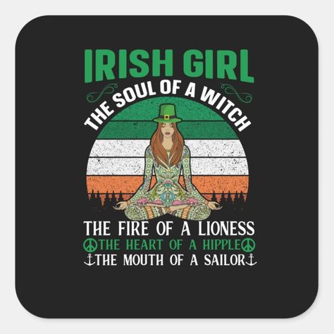 Irish Girl Square Sticker Size: Small, 1½ inch. Gender: unisex. Age Group: adult. Leprechaun Girl, Irish Women, Day Stickers, Irish Princess, Uni Life, Beautiful Disaster, Irish Pub, St Paddys Day, St Paddy