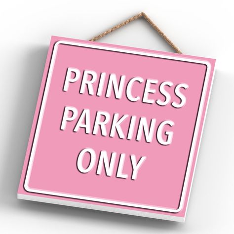 Princess parking only pink reservation sign hanging plaque a great gift idea printed and dispatched here in the United Kingdom. Happy Larry Princess Parking Only, Scotland Hetalia, Princess Parking, Outdoor Gardens Design, Hetalia, Hanging Signs, Outdoor Gardens, Garden Design, Home Decor Wall Art