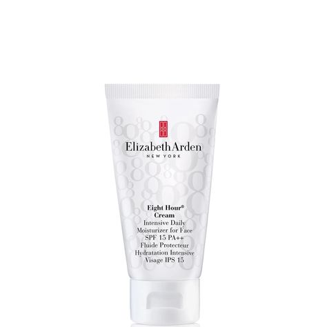 Its all you love about the classic Elizabeth Arden Eight Hour Cream Skin Protectant, but now available as a Daily Moisturiser with SPF15 protection. This daily hydrating lotion leaves skin feeling soft, smooth and moisturised for up to 8 hours. 
This Eight Hour Daily Moisturiser with SPF15 from Elizabeth Arden is formulated with the perfect blend and aroma of the classic Eight Hour Cream, it even protects skin from the effects of extreme weather and climate changes while SPF15 shields all skin types from the harmful effects of the sun. 
Directions of use: 
Smooth onto cleansed face and throat daily. Elizabeth Arden Eight Hour Cream, Face Spf, Weather And Climate, Elizabeth Arden, Spf 15, Daily Moisturizer, Skin Care Moisturizer, Skin Cream, Extreme Weather