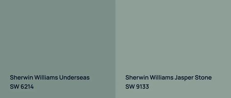 Sherwin Williams Underseas vs. Sherwin Williams Jasper Stone color comparison Sw 6214 Underseas, Sw Underseas Cabinets, Sherwin Williams Underseas Paint, Underseas Sherwin Williams, Sw Underseas, Sherwin Williams Underseas, Sherwin Williams Jasper Stone, Sherwin Williams Jasper, Flagstaff House