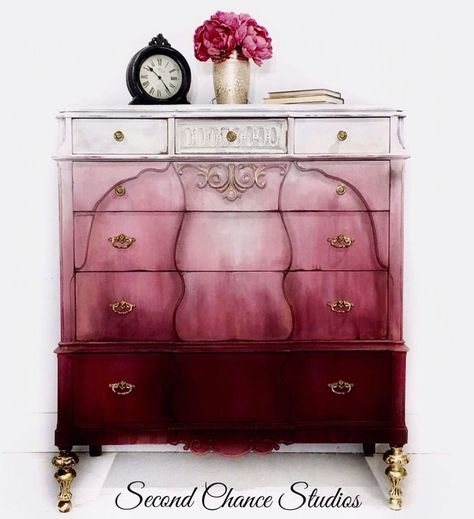 Second Chance Studios on Instagram: “This gorgeous girl has been given a stunning makeover! Hand painted in a fabulous boho style using the highest quality mineral paints from…” Ombre Furniture, Spray Paint Furniture, Pink Dresser, Color Furniture, Pretty Furniture, Furniture Upcycling, Pink Furniture, Dixie Belle Paint Company, Furniture Flipping