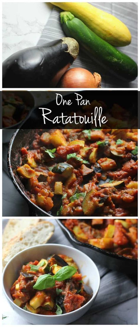 One Pan Ratatouille Recipe Egg Benedict, Ratatouille Recipe, Easy Healthy Dinner, Egg Muffins, One Pan, Meatless Meals, Easy Healthy Dinners, Jamie Oliver, Veggie Dishes