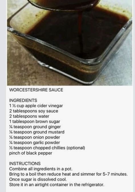 Homemade Worcestershire Sauce, Written Recipes, Sugar Replacement, Spice Blends Recipes, Homemade Sauce Recipes, Homemade Pantry, Spice Mix Recipes, Homemade Condiments, Condiment Recipes