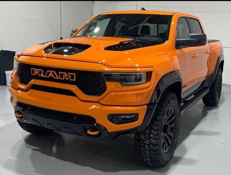 Orange TRX, my dream truck ! Truck Lift Kits, Muscle Truck, Tacoma Truck, Lowered Trucks, Custom Pickup Trucks, Ram Truck, Jacked Up Trucks, Dodge Trucks Ram, Ram Trucks