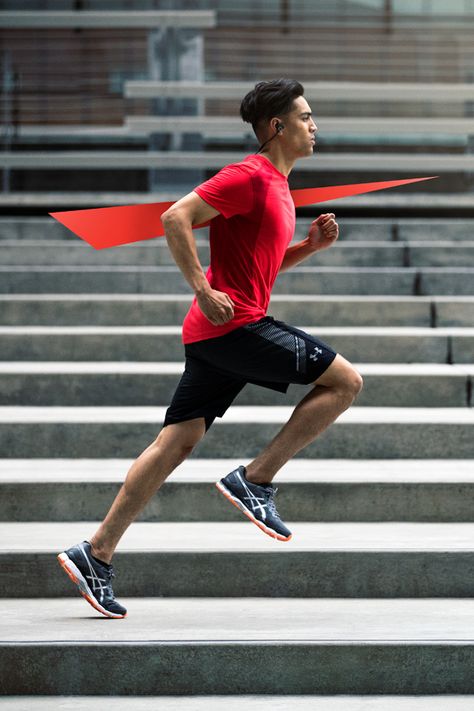 Find Your Gym. Shop the latest men's training gear from Sport Chek! Sportswear Photoshoot, Urban Running, Running Pose, Over 50 Fitness, Running Photography, Sport Photoshoot, Sports Advertising, Running Photos, Fitness Photoshoot