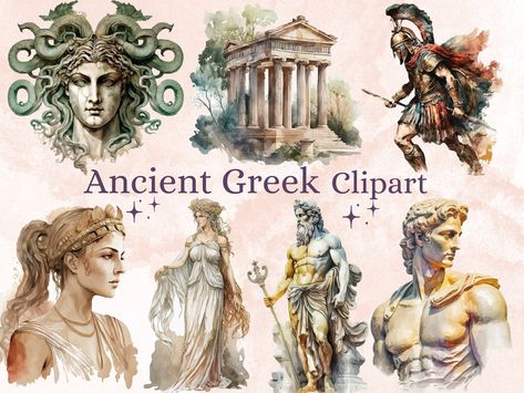 Greek Clipart, History Clipart, Ancient Greece History, Ancient Greek Symbols, Frames Design Graphic, Ancient Greek Mythology, Greek Symbol, Gods Goddesses, Witch Clipart