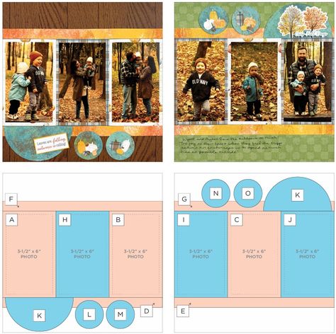 Creative Memories Project Recipes - Meggan Jacks Scrapbooking Baby Boy Scrapbook Layouts, Fall Scrapbook Layouts, Boy Scrapbook Layouts, Scrapbook Patterns, Scrapbooking Sketches, Memory Projects, Photo Layout, Scrapbook Borders, Baby Boy Scrapbook