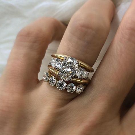 Wedding Ring Stack, Gold Stacking Rings Wedding, Future Engagement Rings, Moonstone Engagement, Moonstone Engagement Ring, Engagement Ring White Gold, Ring Stack, Dream Engagement Rings, Bridal Ring