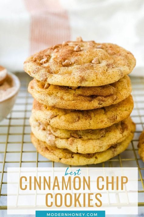 Cinnamon Chip Sugar Cookies are snickerdoodle cookies rolled in cinnamon sugar and studded with cinnamon chips for the perfect cinnamon sugar cookie! The best soft and chewy cinnamon chip cookie recipe. Cinnamon Chip Cookies, Cinnamon Chip Recipes, Baking Powder Substitute, Cinnamon Sugar Cookies, Snickerdoodle Cookies, Cinnamon Recipes, Cinnamon Cookies, Cinnamon Chips, Cookie Snack