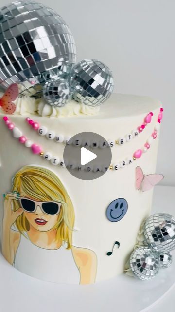 Taylor Swift Cake, Mermaid Theme Party, Mermaid Theme, Shake It, Shake It Off, Buttercream Cake, Disco Ball, Cake Art, My Birthday