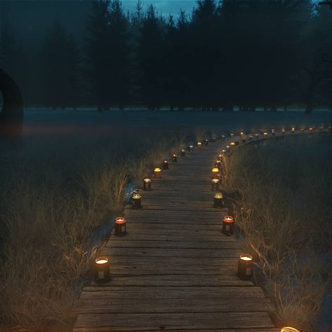 This one was set-up and rendered with Corona Renderer inside of Cinema 4D. Including models by 3DQuakers. #swamp #grass #trees #water #mud #path #woodenpath #planks #candles #fog #bluehour #lighting #texturing #shading #rendering #cg #cgi #corona #coronarender #cinema4d #3d #3dvisualization Candle Path, Wooden Path, Blue Hour, 3d Visualization, Set Up, Cinema 4d, Genshin Impact, 3 D, Country Roads