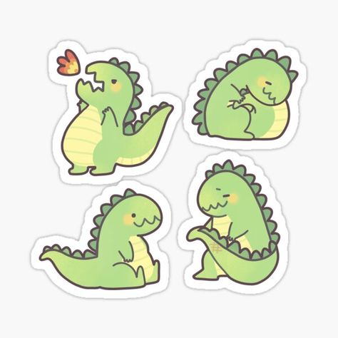 Cute Dinosaur Stickers, Cute Dinosaur Illustration, Dinosaur Stickers Printable, Dinosaurs Stickers, Kawaii Dino, Sleepy Dragon, Dino Stickers, Stickers Dinosaur, Dragon Stickers