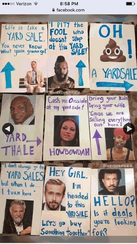 Yard Sale Signs Funny, Yard Sale Fundraiser, Yard Sale Hacks, Yard Sale Organization, Garage Sale Organization, Yard Sale Signs, Garage Sale Tips, Diy Yard Decor, Garage Sale Signs