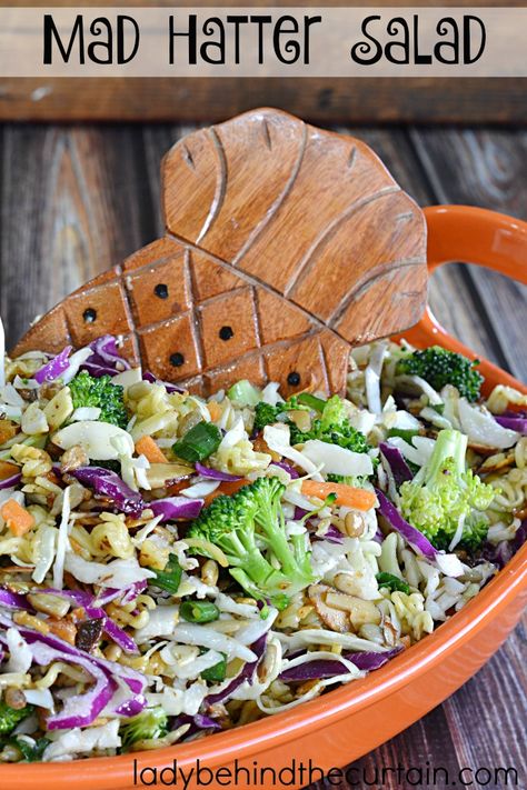 Mad Hatter Salad Top Ramen Noodles, Top Ramen, Ramen Recipes, Coleslaw Mix, Unhealthy Food, Chicken Flavors, Ramen Noodles, Cooking Dinner, Coleslaw