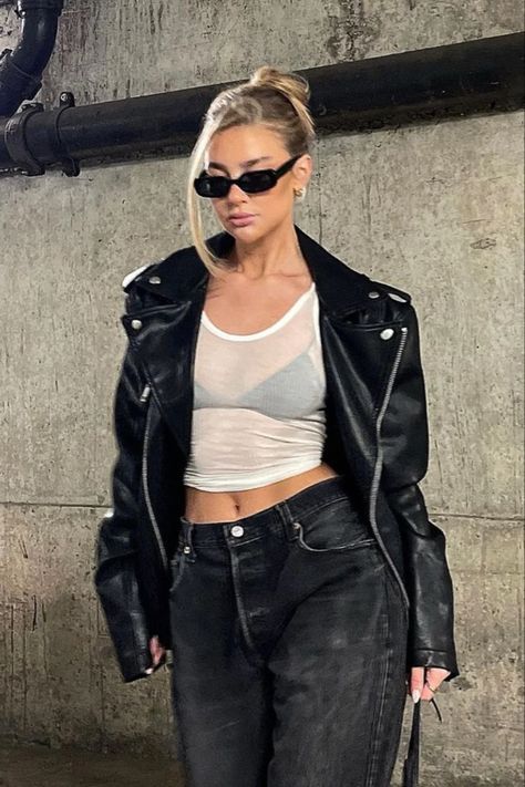 Womens Leather Jacket Outfit, Jacket Outfit Women, Nice Outfits, Leather Jacket Outfits, Looks Black, Looks Chic, Leather Jackets Women, Mode Inspiration, Fashion Killa