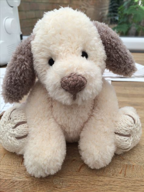 Dog Soft Toy, Knitting Toys, Fluffy Yarn, Little Cotton Rabbits, Soft Toy Patterns, Animal Knitting Patterns, Knitting Patterns Toys, Knitted Animals, Child Friendly