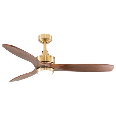 PRICES MAY VARY. INDOOR STYLISH CEILING FAN: This sleek ceiling fan has a dome-shaped light kit with frosted glass and dimmable integrated LED light kit and is designed to illuminate rooms up to 350 sq. ft.; accommodates angled ceilings up to 23 degrees CUSTOMIZABLE AIRFLOW: This adjustable speed ceiling fan has three settings, allowing you to customize it to your ideal comfort level DIMMABLE LIGHT FEATURE: This LED ceiling fan's light kit produces 1050 lumens at the highest level, comparable to Brass Ceiling Fan, Wood Ceiling Fans, Propeller Ceiling Fan, Ceiling Fan Design, Flush Mount Ceiling Fan, Led Ceiling Fan, Modern Ceiling Fan, Ceiling Fan With Remote, Outdoor Wood