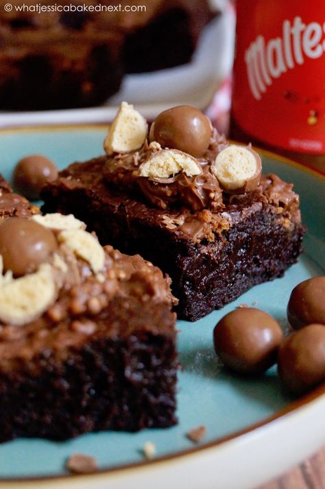 Malteser Brownies – What Jessica Baked Next Malted Milk Powder, Orange Brownies, Chocolate Fudge Brownies, Chocolate Malt, Vegan Brownie, Malted Milk, Chocolate Spread, Baking Business, Chocolate Butter