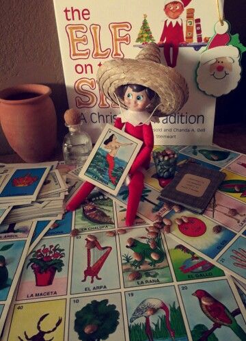 Elf On The Shelf Playing La Loteria Mexican Elf On The Shelf, Elf Ideas, Taco Tuesday, Shelf Ideas, On The Shelf, The Elf, Winter Holidays, Elf On The Shelf, House Decor