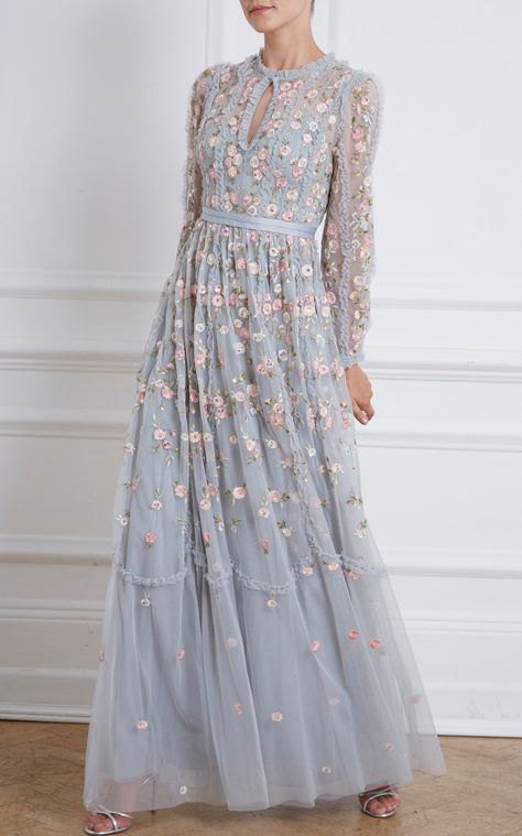 Embroidered tulle dress