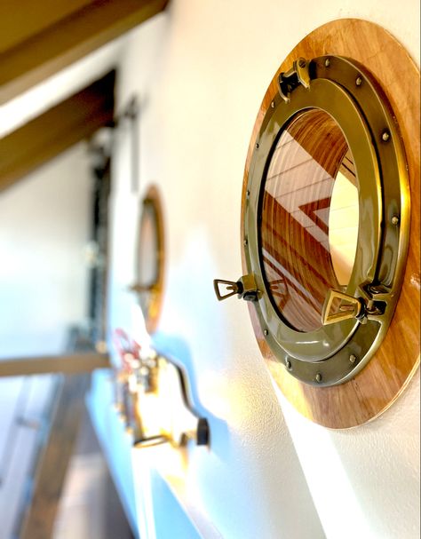 Porthole windows made for Ski loft Upstairs Ideas, Chalet Ideas, Marine Design, Camp House, Porthole Window, Looking For Houses, Under The Sea Theme, Shed Homes, Sea Theme