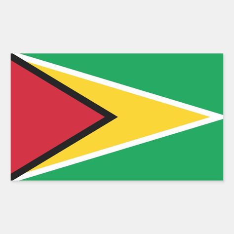 Guyana Flag Rectangular Sticker - Guyana Gift Guyana Flag, Decorated Water Bottles, Sticker Labels, American Flag, Water Bottles, Pie Chart, Create Your, Create Your Own, Flag