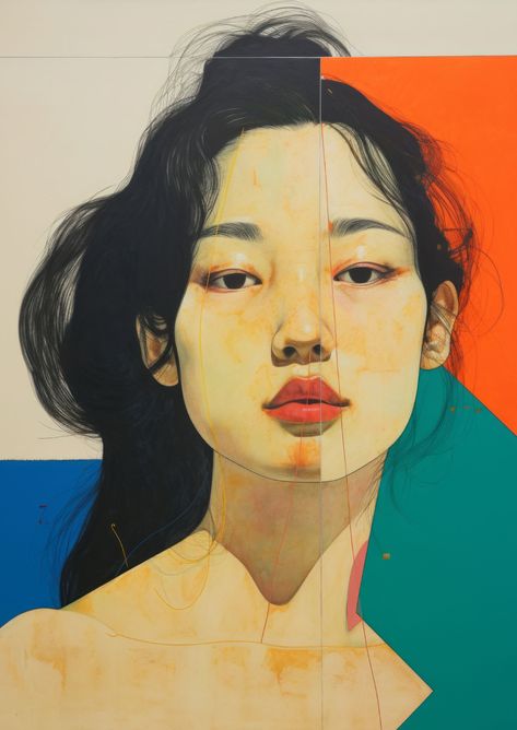 "Japanese Woman - Portrait of AHN - Mixed Media Abstract Geometric" by Miriam Hart. Paintings for Sale. Bluethumb - Online Art Gallery Mixed Media Abstract, People Portrait, Woman Portrait, Buy Art Online, Watercolor Portraits, Japanese Women, Mixed Media Collage, Female Portrait, Paintings For Sale