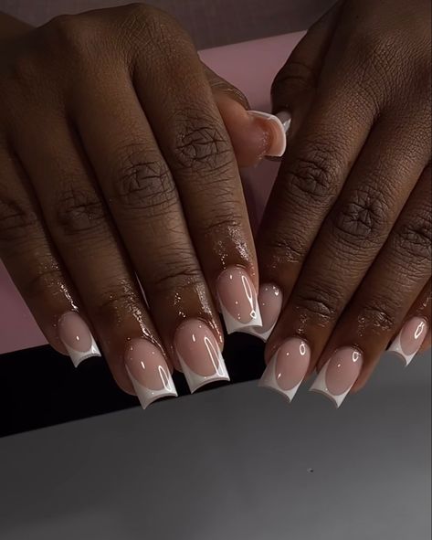 White French Tips, Tapered Square Nails, Colored Acrylic Nails, Work Nails, French Tip Acrylic Nails, French Acrylic Nails, Classy Acrylic Nails, Short Square Acrylic Nails, Acrylic Nails Coffin Pink