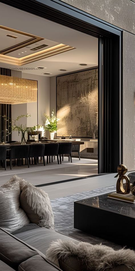 Refined Modern Interior Design, Exclusive Interior Design, Luxurious Dining Room Design, Modern Home Furnishings, Modern Board Room Design, Opulent Dining Room, Modern Opulence Interiors, Modern House Design Interior 2024, Modern Luxury Living Room Interior Design