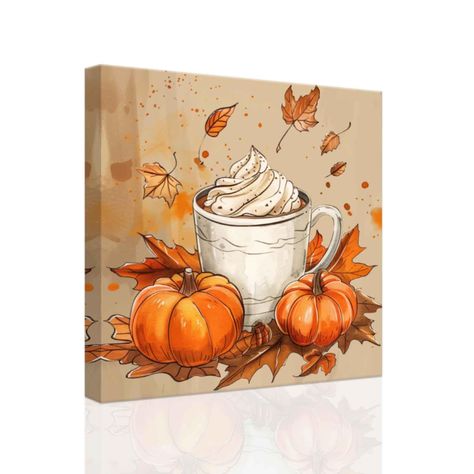 PRICES MAY VARY. Fall wall art: love the coffee pictures, it can meet the needs of every blank wall and add coffee element expression and display, adding visual enjoyment and artistic atmosphere to the blank wall. Fall canvas prints: the fabric itself is a potential canvas, and high-definition coffee images are printed on the canvas in high-definition, bright colors, making it a delightful wall decoration. Fall framed: this coffee painting has been assembled. The design of the canvas surrounding Fall Diy Painting Canvas, Coffee Canvas Painting, Fall Painting Ideas On Canvas, Fall Paintings On Canvas Easy, Living Room Modern Decor, Coffee Canvas, Fall Canvas Painting, Fall Clip Art, Art Pumpkin