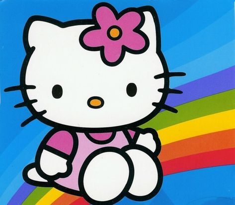 Hello Kitty Sitting, Hello Kitty Rainbow, Sanrio Collection, Boss Queen, Hello Sanrio, Happy New Year Wallpaper, Kitty Clothes, Hello Kitty Images, Hello Kitty Clothes