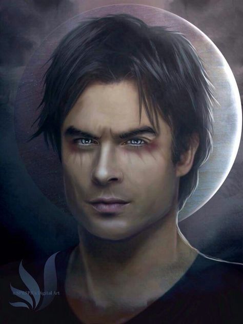 Damon Salvatore Stefan Salvatore Fanart, Damon Salvatore Fanart, Damon Salvatore Art, Damon Salvatore Drawing, Vampire Diaries Enzo, Vampire Diaries Shirts, Michael Malarkey, Vampire Pictures, Vampire Diaries Poster