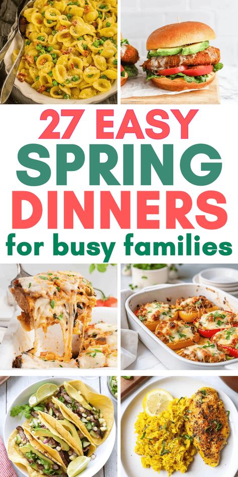 Family dinner ideas for spring! Easy spring dinner recipes families, spring dinner ideas families, spring recipes dinner main dishes, easy healthy spring dinner recipes dinners, easy spring dinner recipes weeknight meals, spring meals dinners family, spring dinner party menu ideas easy recipes, spring meals for a crowd, spring lunch ideas for kids, easy spring lunch ideas, weeknight dinner ideas families spring, weekday dinner ideas families, springtime recipes dinner, spring dishes dinners. Simple Weekday Dinners, Spring Meals Healthy Easy Recipes, Spring Dinner Party Menu Ideas, Spring Lunch Ideas, Easy Spring Dinner Recipes, Easy Spring Meals, Spring Food Recipes, Spring Meals Dinners, Dinner Recipes Weeknight