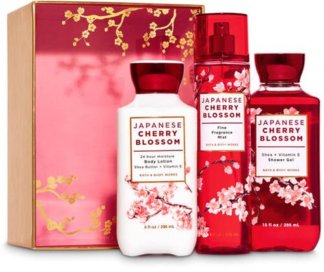 Japanese Cherry Blossom Bath & Body Works Set, Bath And Body Works Japanese Blossom, Bath And Body Gift Set, Body Creams, Japanese Cherry Blossom, Bath And Bodyworks, Shampoos, Diy Bath Products, Bath Body Works