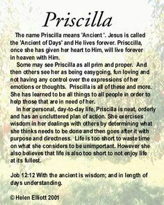 I'm so happy my name's Priscilla! I could never have asked for more beautiful name! (I hope I don't sound like I'm bragging!) Priscilla Name Meaning, Girls Names And Meanings, Meaning Of My Name, Meaning Of Names, Land Of Make Believe, Meaningful Baby Names, Love Lessons, Girl Names With Meaning, Sweet Baby Names