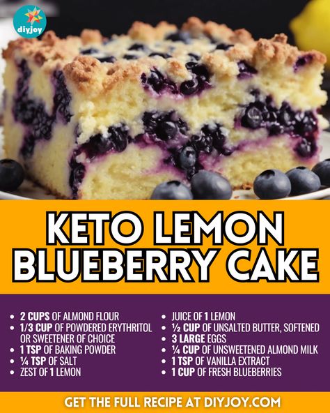 Keto Lemon Blueberry, Blueberry Cake Recipe, Blueberry Lemon Cake Recipe, Lemon Blueberry Pound Cake, Cornbread Muffins Recipe, Lemon Blueberry Cake, Peach Cheesecake, Blueberry Pound Cake, Keto Blueberry