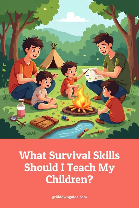 Discover what survival skills you should teach your children in today's world. From basic first aid to outdoor survival techniques, help them be prepared. Fire Safety Rules, Water Purification Tablets, Basic First Aid, Self Defense Moves, Map Reading, Fire Drill, Emergency Shelter, Self Defense Techniques, Escape Plan