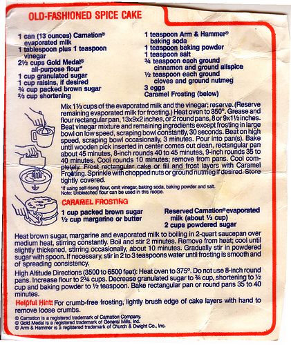 Cake - Old Fashioned Spice | by Eudaemonius Homemade Spice Cake Mix Recipe, Old Fashioned Spice Cake Recipe, Homemade Spice Cake, Cornstarch Cookies, Newspaper Recipes, Spice Cake Recipe, Written Recipes, Buckwheat Cake, Spice Cake Recipes