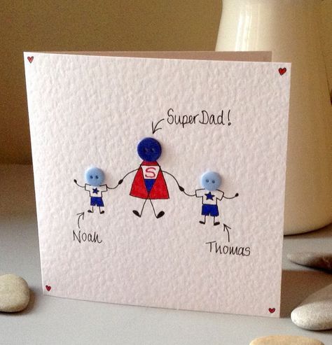 Father Bday Cards, Homemade Fathers Day Card, Happy Fathers Day Cards, Kids Fathers Day Crafts, Diy Father's Day Crafts, Fathers Day Art, Diy Gifts For Dad, Boy Cards, Bday Cards