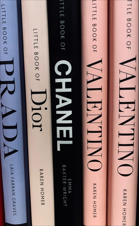 Colourful luxury brand  books about fashion. Valentino Aesthetic Wallpaper, Vintage Chanel Aesthetic, Prada Book, Luxury Books, Prada Aesthetic, Chanel Book, Chanel Aesthetic, Books Fashion, Dior Aesthetic