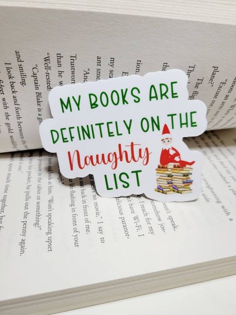 Christmas Book Quotes, Cricut Elf On The Shelf, Christmas Bookish Stickers, Christmas Book Stickers, Bookish Christmas, Books Christmas, Art Notes, Bookshelf Inspiration, Bookish Stickers