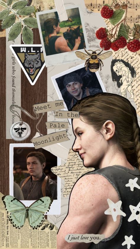 Tlou Abby Anderson collage Queer Wallpaper Aesthetic, Abby Anderson, In The Pale Moonlight, The Last Of Us2, Soul Ties, I Just Love You, Growing Roses, I Love My Girlfriend, Last Of Us