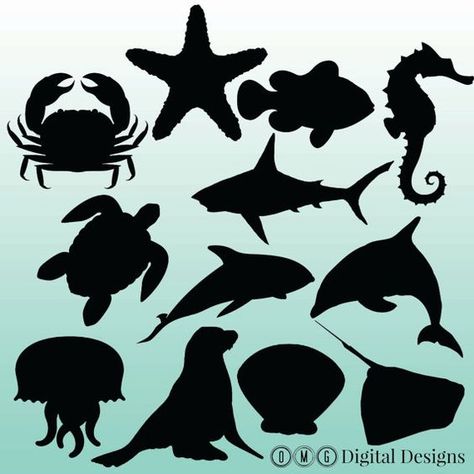 Underwater Palace, Zoomerang Vbs, Sea Life Clipart, Ocean Commotion, Sea Clipart, Silhouette Template, Clipart Silhouette, Silhouette Clip Art, Ocean Crafts