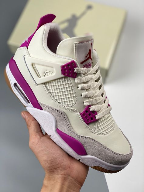 Nike SB x Air Jordan 4 Retro White Purple 2023 List! Walk the talk and make a statement with our top-quality Sneakers. Shop now and step up your shoe game! Please carefully choosing the size number according the size chart as we CAN NOT offer return or refund if you choose a wrong size.The product [...] Girly Shoes Sneakers, Walk The Talk, Side Quest, Pretty Sneakers, Girly Acrylic, Pretty Shoes Sneakers, Jordan Shoes Retro, All Nike Shoes, Shoes Retro