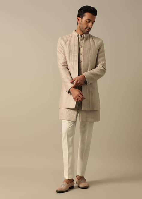 Pastel Power: Creating A Wedding Wardrobe With Just Pastel Outfits! - KALKI Fashion Blog Colour Outfit, Ethnic Trends, Pastel Outfits, Indian Wedding Clothes For Men, Jacket Lehenga, Shantanu And Nikhil, Wedding Kurta, Shyamal And Bhumika, Wedding Kurta For Men