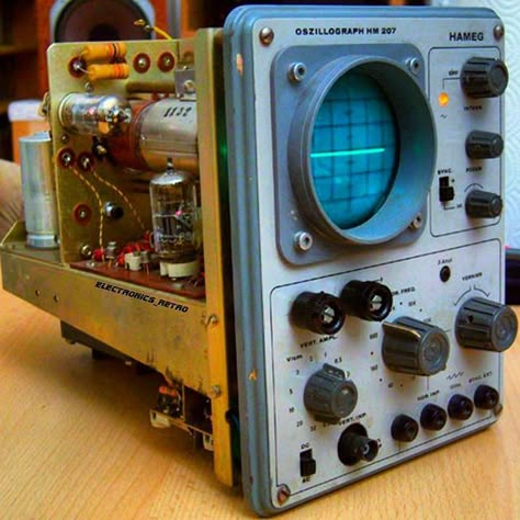 Old hybrid oscilloscope Hameg HM207 very cute 👌 #hameg #vacuumtube #oscilloscope #electronics #microprocessor #instatech #electronic #robotics #arduino #digitallogic #green #color #computer #diy #retrocomputer #electricalengineering #vintage #vintageelectronics #oldschool #retroelectronics #technology #tech #audio #radio #retro #elettronica #elektronik #bestoftheday #instagood #picoftheday #gadgets #TagsForLikes #ipad Old Electronics, Vintage Technology, Retro Technology, Old Tech, 1960s Technology, 1950s Technology, 1980s Technology, Retro Tech, 70s Electronics