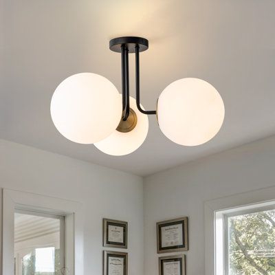 Entryway Light Fixtures, Modern Flush Mount Ceiling Light, Modern Style Decor, Globe Ceiling Light, Hallway Foyer, Entryway Lighting, White Canopy, Bathroom Hallway, Timeless Decor