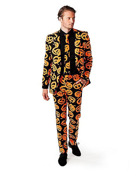 Adult Jack-O-Lantern Suit - Spirithalloween.com Pumpkin Suit, Cop Outfit, Jack O Latern, Captain America Jacket, Suits Show, Halloween Costume Suit, Pumpkin Halloween Costume, Halloween Suits, Pumpkin Wedding