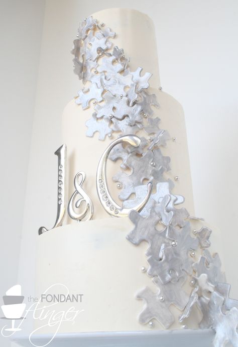 Puzzle Wedding, Pieces Cake, Contemporary Wedding Cakes, Wedding Puzzle, Handmade Gifts Diy, Pinterest Wedding, Homemade Toys, White Wedding Cakes, Gorgeous Cakes